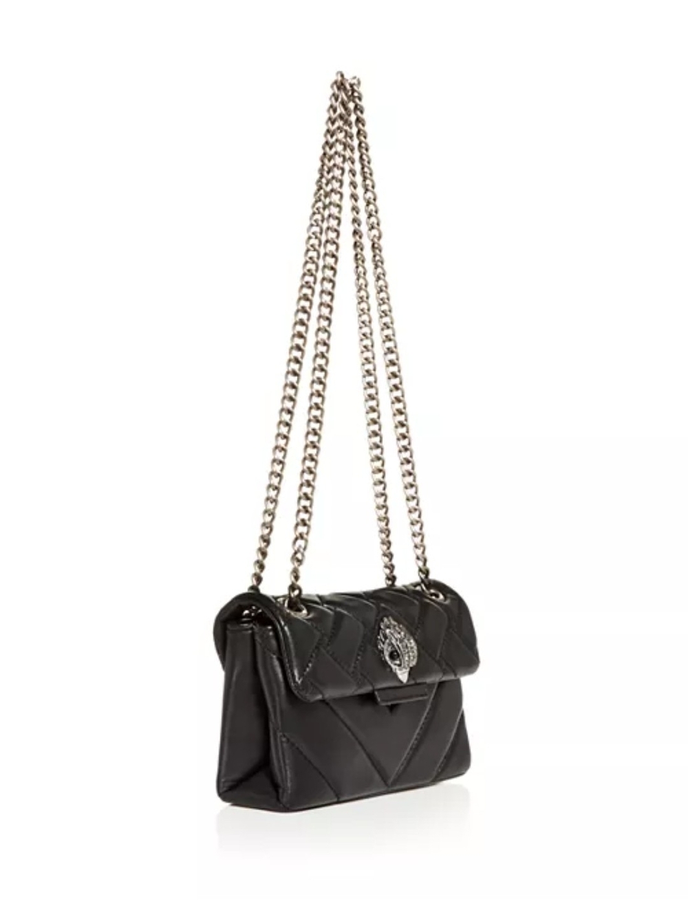 Kurt Geiger Mini KensingtonBlack Quilted Crossbody with Silver Chain - Picture 5 of 11
